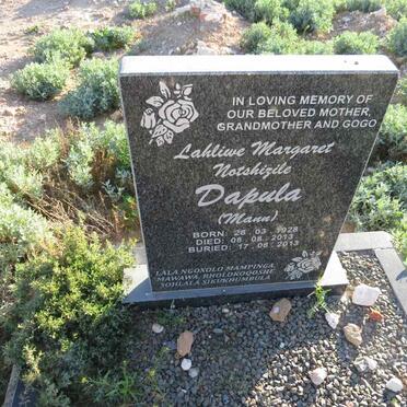 DAPULA Lahliwe Margaret 1928-2013