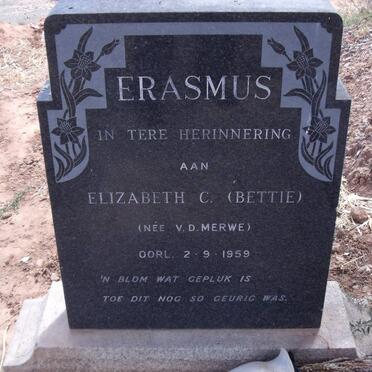 ERASMUS Elizabeth C. nee V.D. MERWE -1959