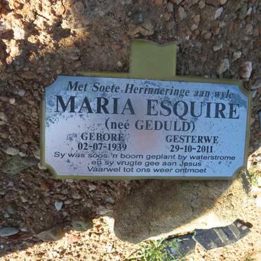 ESQUIRE Maria nee GEDULD 1939-2011