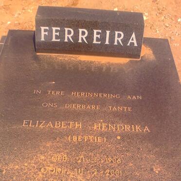 FERREIRA Elizabeth Hendrika 1906-2001