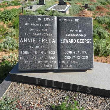 FILLIES Edward George 1933-2021 & Annie Freda MICHAELS 1933-1992