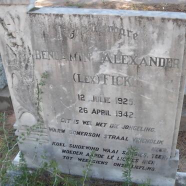 FICK Benjamin Alexander 1925-1942