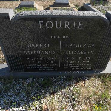 FOURIE Okkert Stephanus 1896-1979 & Catherina Elizabeth 1912-1988