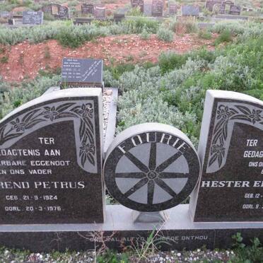 FOURIE Barend Petrus 1924-1976 & Hester Elizabeth 1930-2013