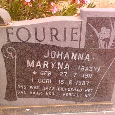 FOURIE Johanna Maryna 1911-1987