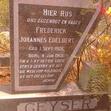 GEYSER Frederick Johannes Edelbert 1926-1968