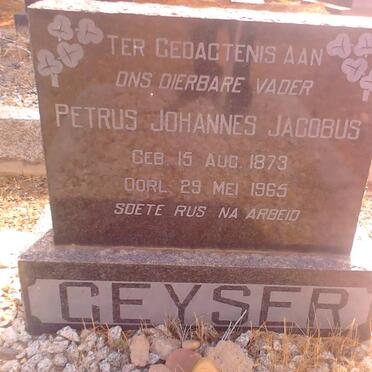 GEYSER Petrus Johannes Jacobus 1873-1965
