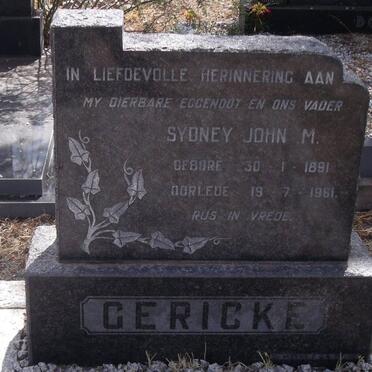 GERICKE Sydney John M. 1891-1961