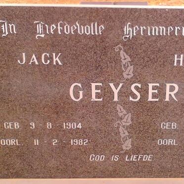 GEYSER Jack 1904-1982 &amp; Hannie 1905-1992