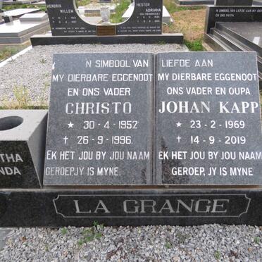 GRANGE Christo, la 1952-1996 :: LA GRANGE Johan Kapp 1969-2019