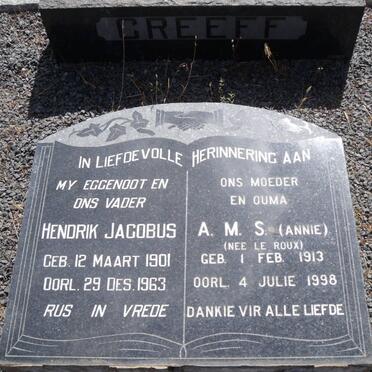 GREEFF Hendrik Jacobus 1901-1963 &amp; A.M.S. LE ROUX 1913-1998