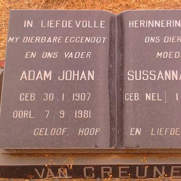 GREUNEN Adam Johan, van 1907-1981 &amp; Susanna Maria NEl 1913-