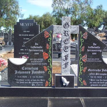 GREEFF Cornelius Johannes Jacobus 1929-2001 &amp; Gertruida Johanna STRÜMPHER 1932-2003