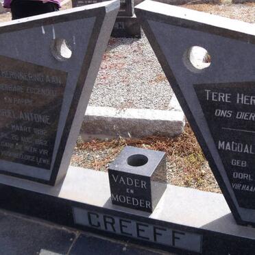 GREEFF Gabriel Antonie 1892-1962 &amp; Magdalena Johanna J. 1898-1974
