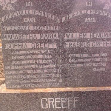 GREEFF Willem Hendrik 1906-1982 &amp; Magaretha Maria Sophia OOSTHUIZEN 1897-1958