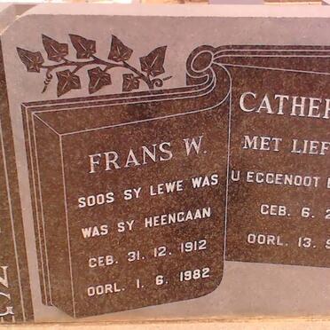 GRUNDLINGH Frans W. 1912-1982 &amp; Catherina M. 1911-1972