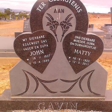 GAVIN John 1907-1986 &amp; Matty 1923-2011