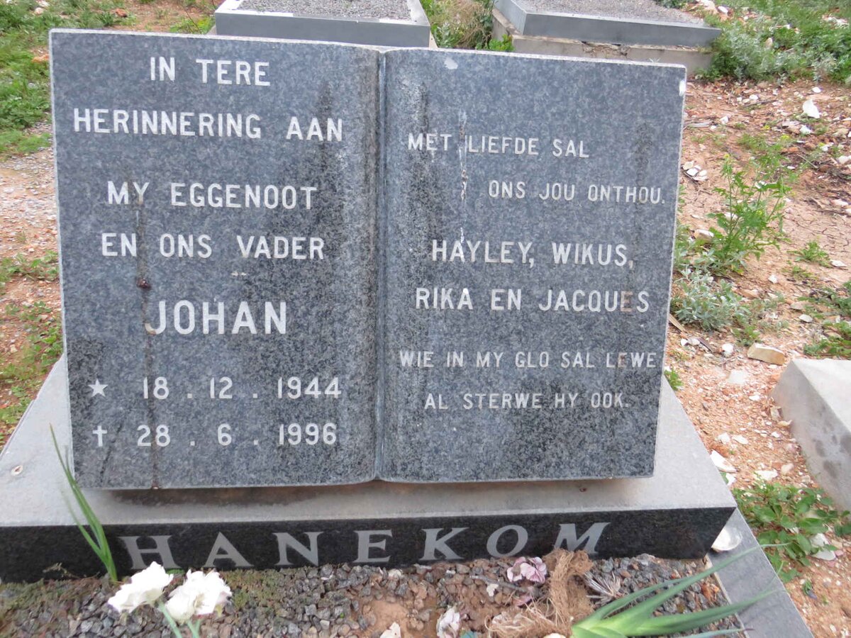 HANEKOM Johan 1944-1996