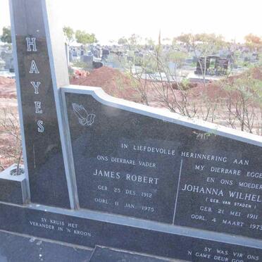 HAYES James Robert 1912-1975 & Johanna Wilhelmina VAN STADEN 1911-1973