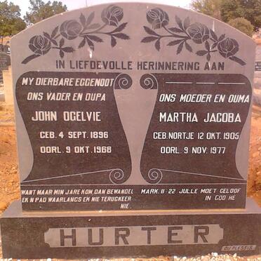 HURTER John Ogelvie 1896-1968 &amp; Martha Jacoba NORTJE 1905-1977