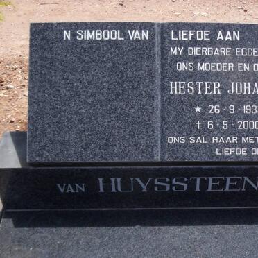 HUYSSTEEN Hester Johanna, van 1933-2000