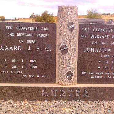 HURTER Melgaard J.P.C 1921-1989 &amp; Johanna Jacomina MULDER 1926-1972