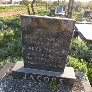 JACOBS Gladys Vuyelwa 1914-1991