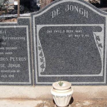 JONGH Everhardus Petrus, de -1948 &amp; CLEWS Susie voorheen DE JONGH nee VAN VUUREN -1973