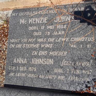 JOHNSON Mc Kenzie -1952 &amp; Anna CELLARIUS 1875-1957