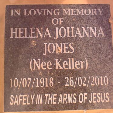 JONES Helena Johanna nee KELLER 1918-2010