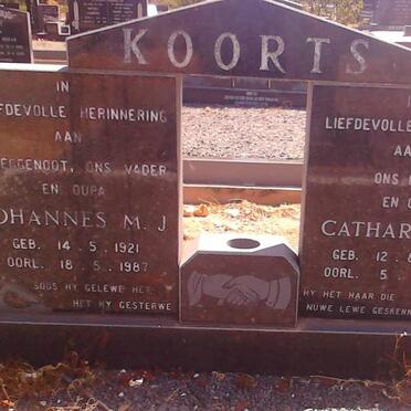 KOORTS Johannes M.J. 1921-1987 &amp; Catharina J. 1924-1994