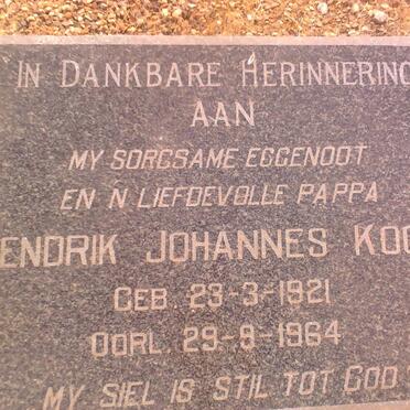 KOCH Hendrik Johannes 1921-1964