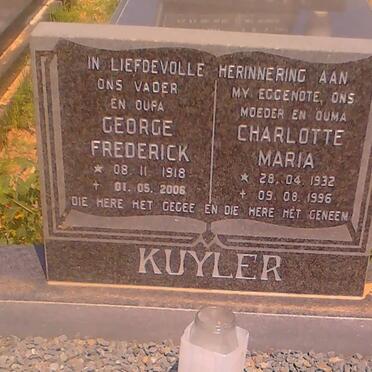 KUYLER George Frederick 1918-2006 &amp; Charlotte Maria 1932-1996