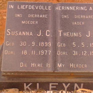 KLEYN Theunis J.C.1900-1984 &amp; Susanna J.C. 1899-1977 