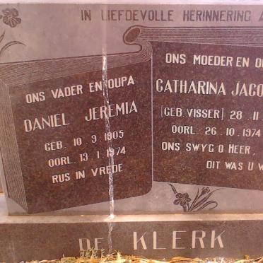 KLERK Daniel Jeremia, de 1905-1974 &amp; Catharina Jacoba VISSER 1911-1974
