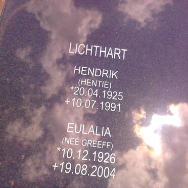LICHTHART Hendrik 1925-1991 &amp; Eulalia GREEFF 1926-2004