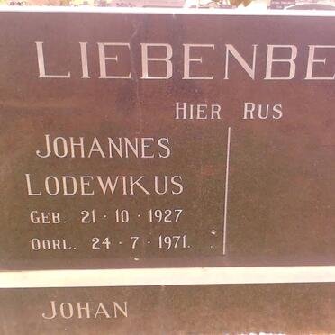 LIEBENBERG Johannes Lodewikus 1927-1971