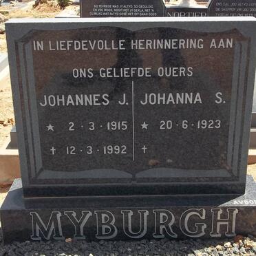 MYBURGH Johannes J. 1915-1992 &amp; Johanna S. 1923-