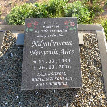 NDYALUVANA Nongenile Alice 1934-2016
