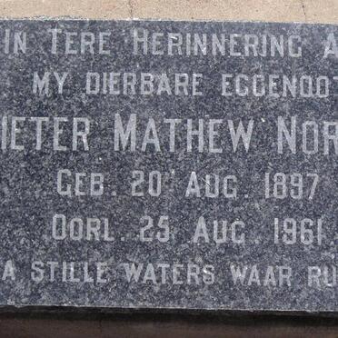 NORTJE Pieter Mathew 1897-1961