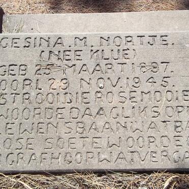 NORTJE Gesina M. nee KLUE 1897-1945