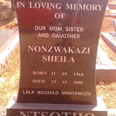 NTSOTHO Nonzwakazi Sheila 1964-2008