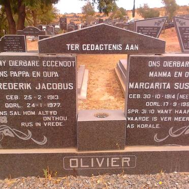 OLIVIER Frederik Jacobus 1913-1977 &amp; Margarita Susanna ZEELIE 1914-1991