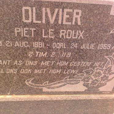 OLIVIER Piet Le Roux 1881-1959