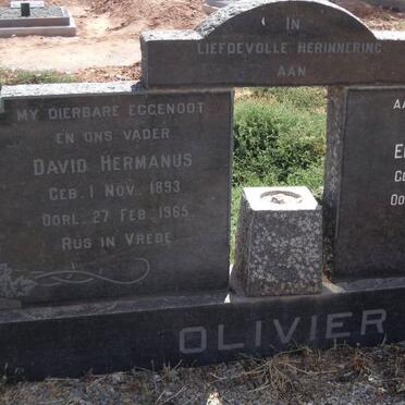 OLIVIER David Hermanus 1893-1965 &amp; Elizabeth J. 1899-1973
