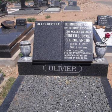 OLIVIER Judith nee TERBLANCHE 1937-1997 :: JOHANSEN Bessie nee TERBLANCHE 1926-1999