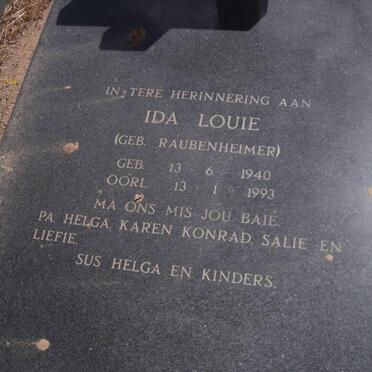 OOSTHUIZEN Ida Louie nee RAUBENHEIMER 1940-1993