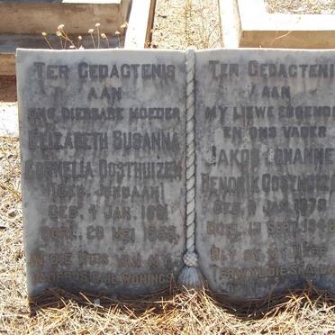 OOSTHUIZEN Jakob Johannes Hendrik 1878-1948 &amp; Elizabeth Susanna Cornelia JORDAAN 1881-1958