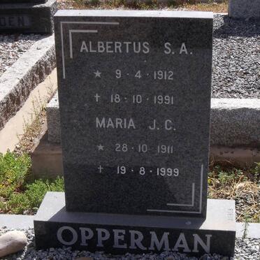 OPPERMAN Albertus S.A. 1912-1991 &amp; Maria J.C. 1911-1999
