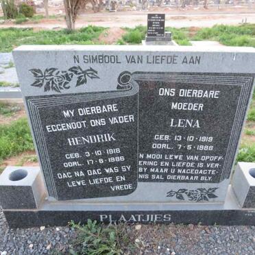 PLAATJIES Hendrik 1918-1986 & Lena 1919-1988